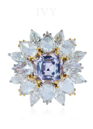 Spinel and Diamond Chrysanthemum Ring