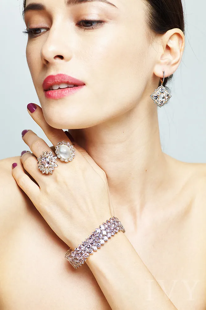 Spinel and Diamond Chrysanthemum Ring