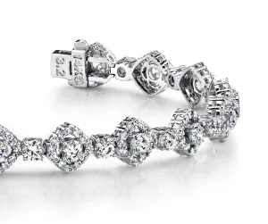 Square Link Diamond Bracelet with 6.53 ct.(finished) 1.3mm, 3.2mm