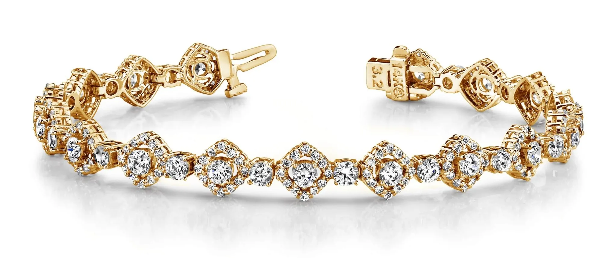 Square Link Lab-Grown Diamond Bracelet with 6.53 ct.(finished) 1.3mm, 3.2mm