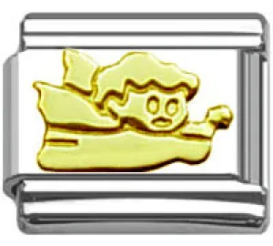 Stainless Steel 9mm Shiny Baby Angel Link for Italian Charm Bracelet