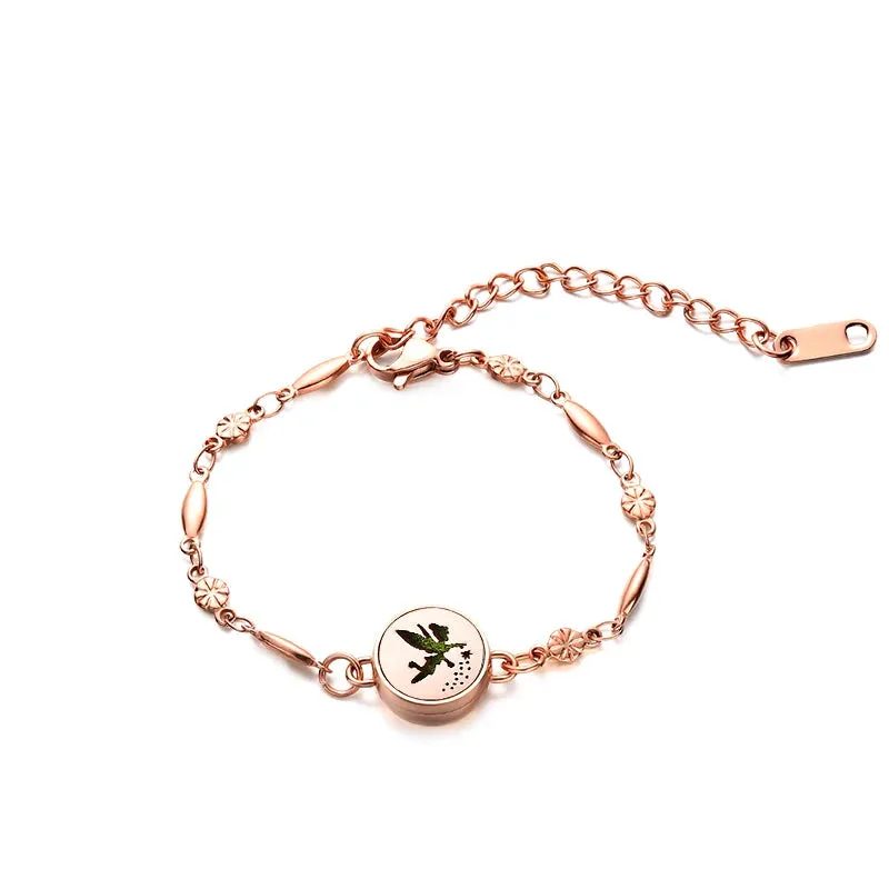 Stainless Steel Aromatherapy Bracelet 12mm Essential Oil Diffuser Locket Small Mini Bracelets for Women Girls Rose Gold Color