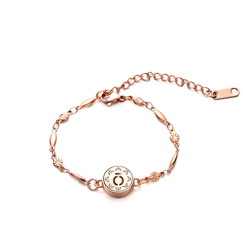 Stainless Steel Aromatherapy Bracelet 12mm Essential Oil Diffuser Locket Small Mini Bracelets for Women Girls Rose Gold Color
