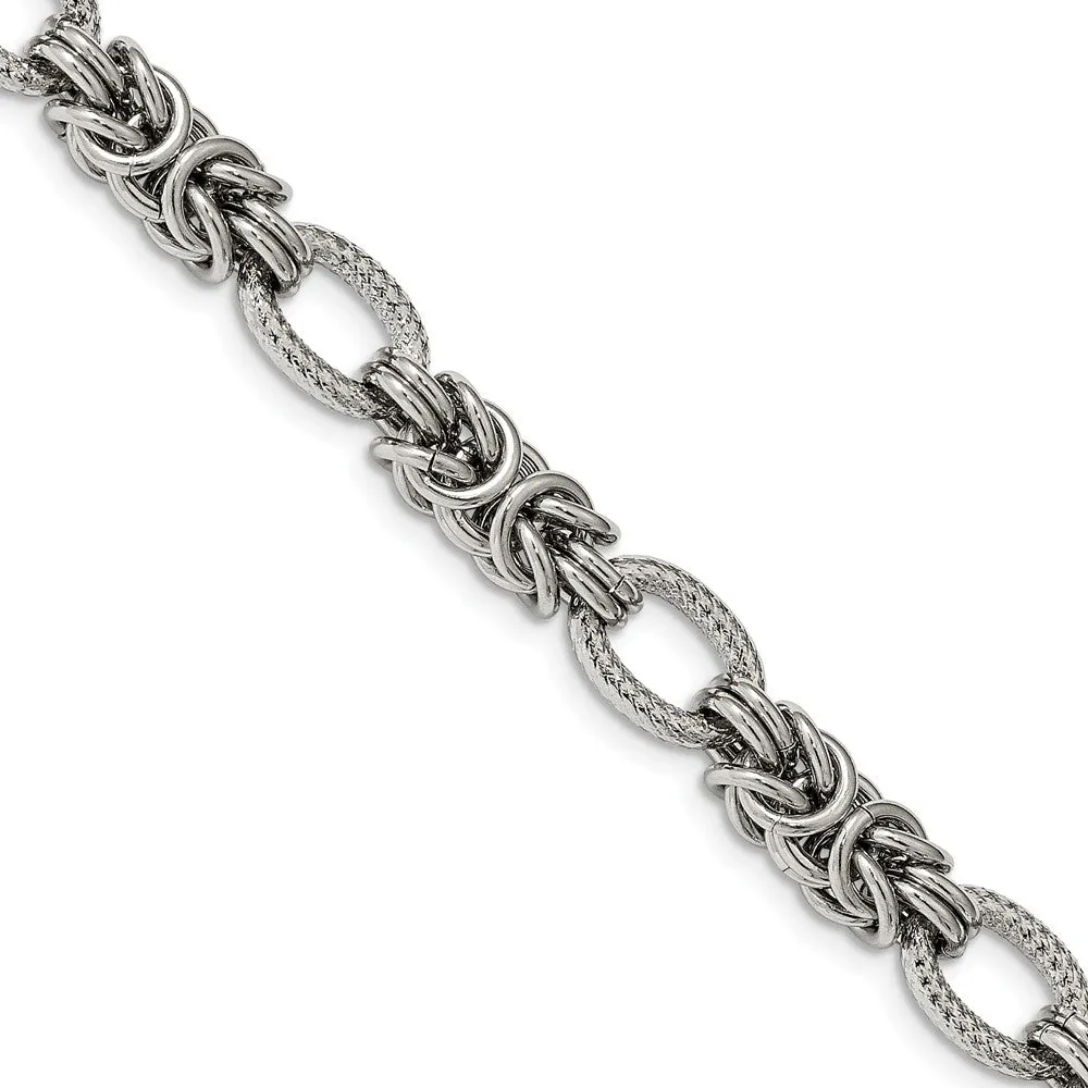 Stainless Steel Polished 8in with 1in ext. Bracelet