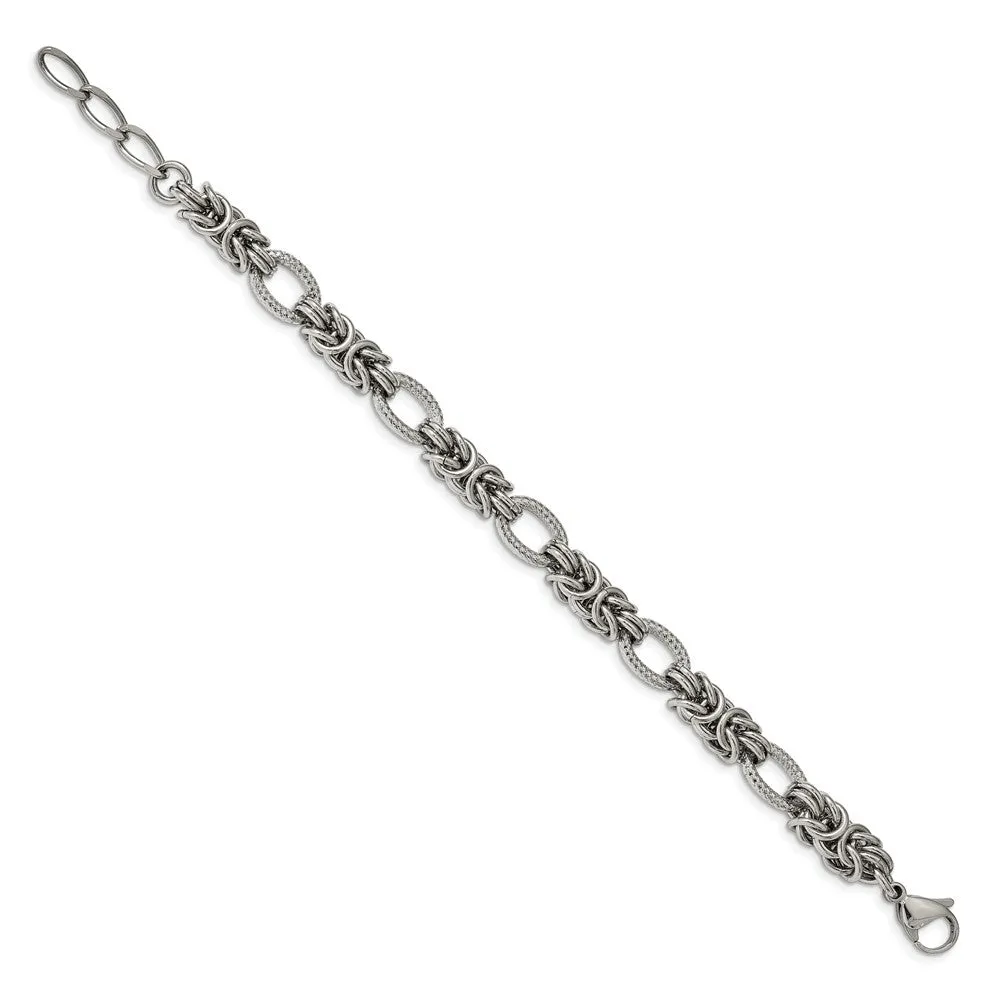 Stainless Steel Polished 8in with 1in ext. Bracelet
