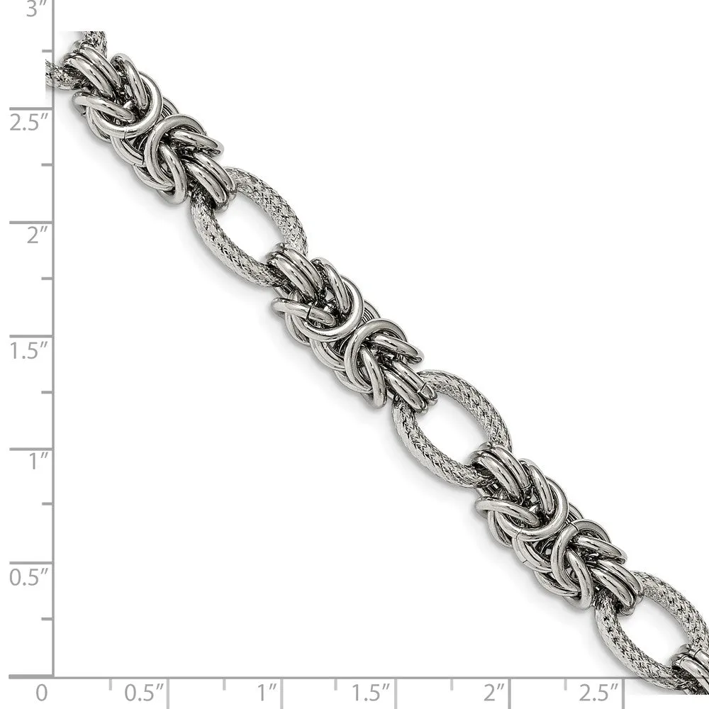 Stainless Steel Polished 8in with 1in ext. Bracelet