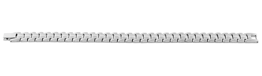 Stainless Steel Ridged Link Bracelet