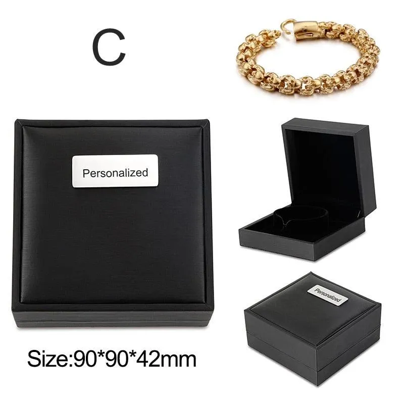 Stainless Steel Shiny Skull Charm Link Chain