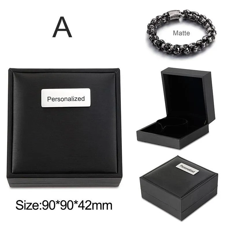 Stainless Steel Shiny Skull Charm Link Chain