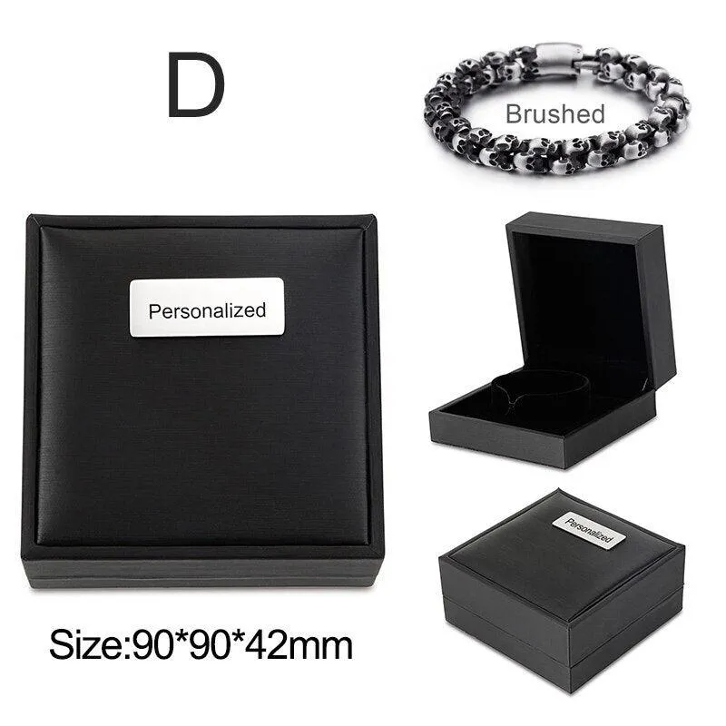 Stainless Steel Shiny Skull Charm Link Chain
