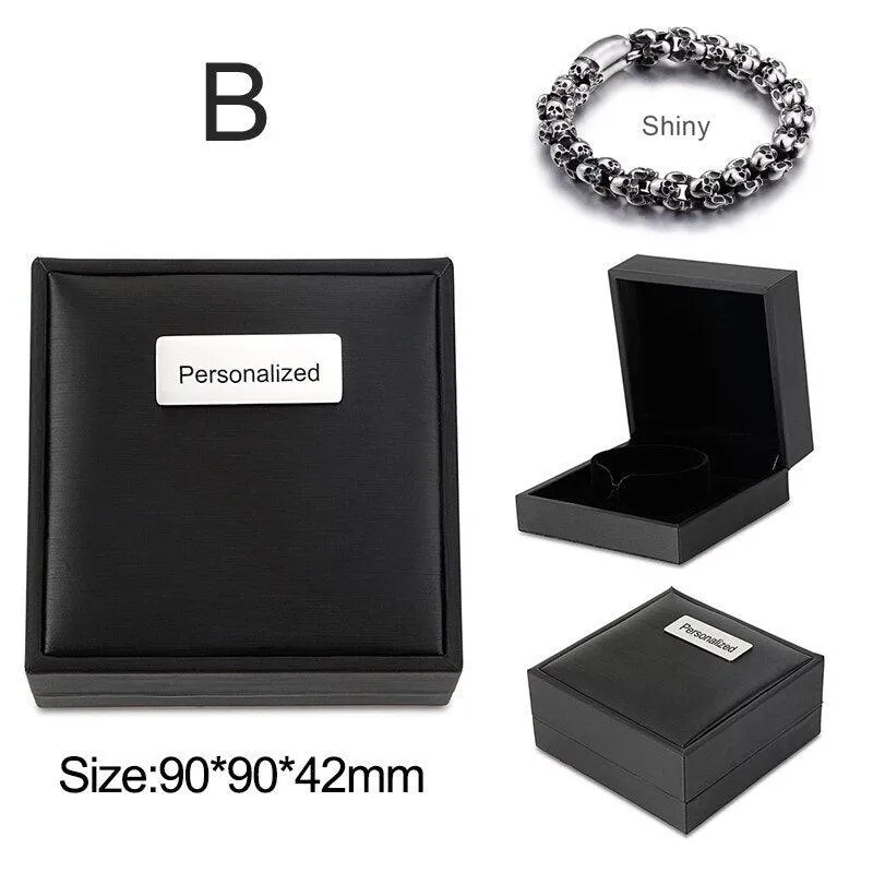 Stainless Steel Shiny Skull Charm Link Chain