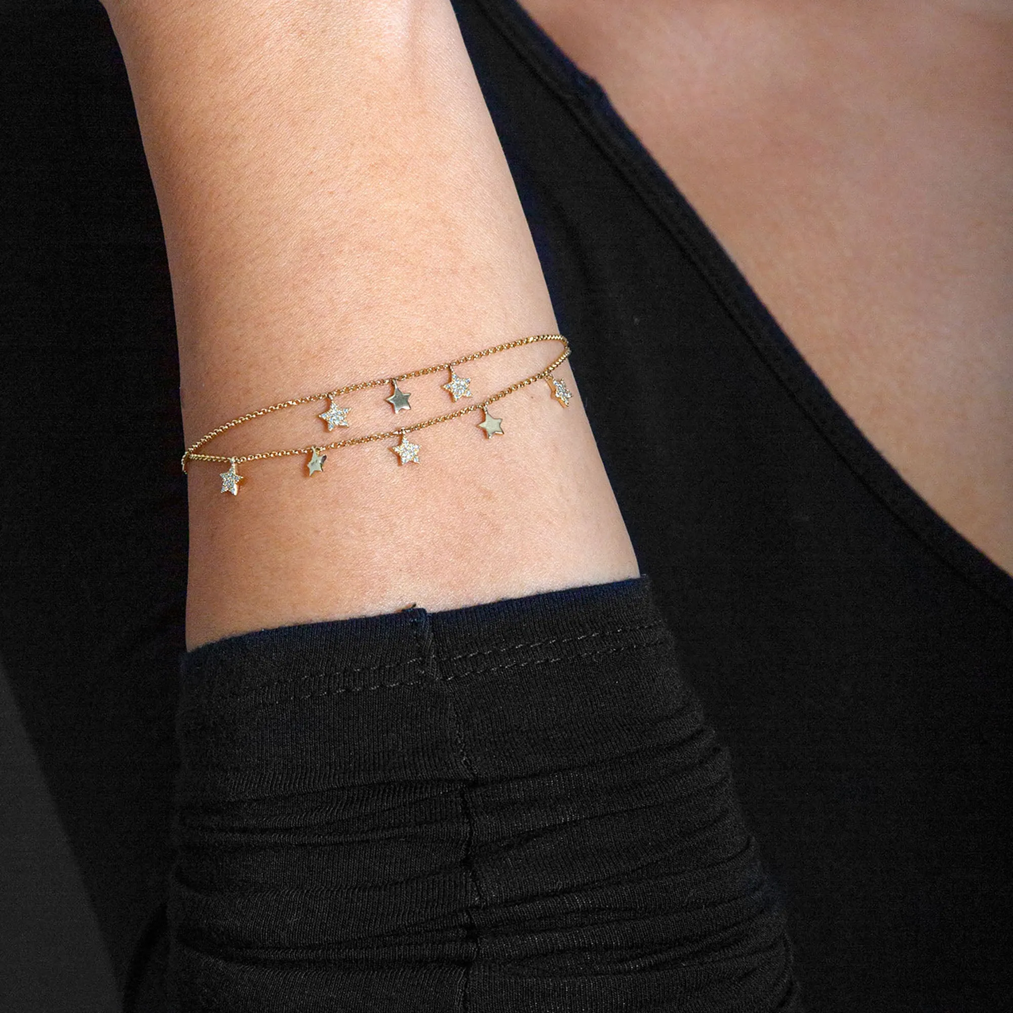 Star Design 0.20 ctw Diamond Chain Bracelet