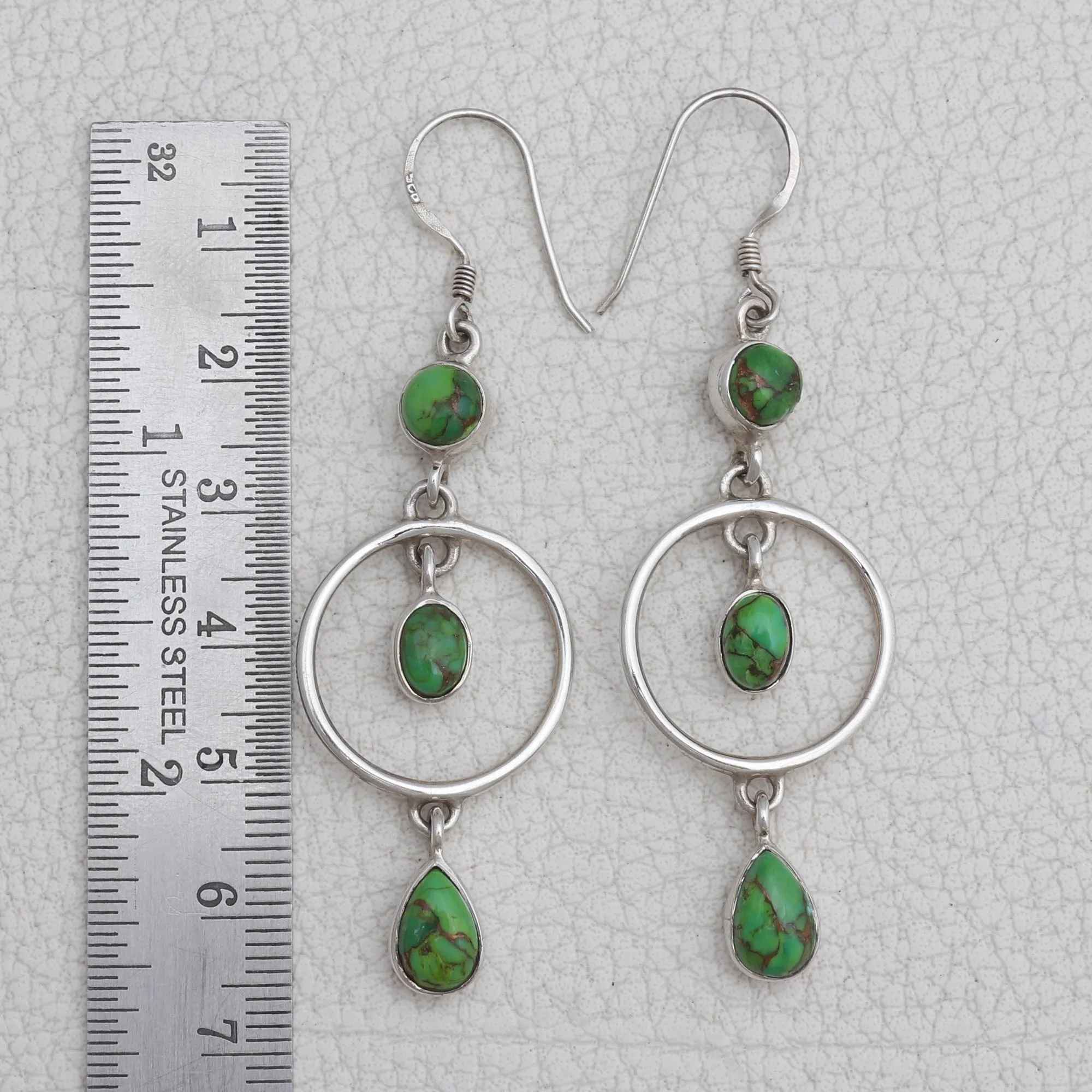 Star Ruby Silver Earrings