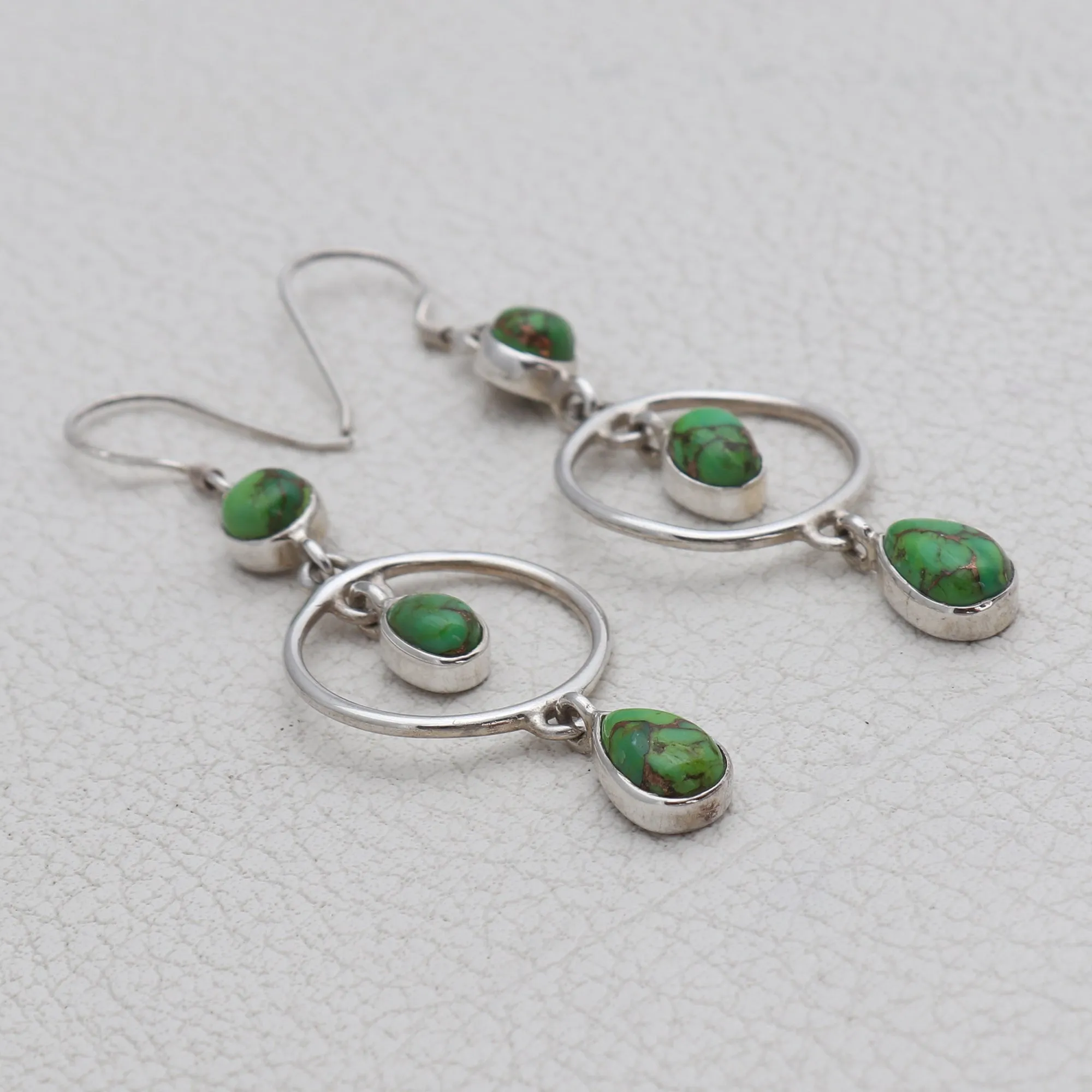 Star Ruby Silver Earrings