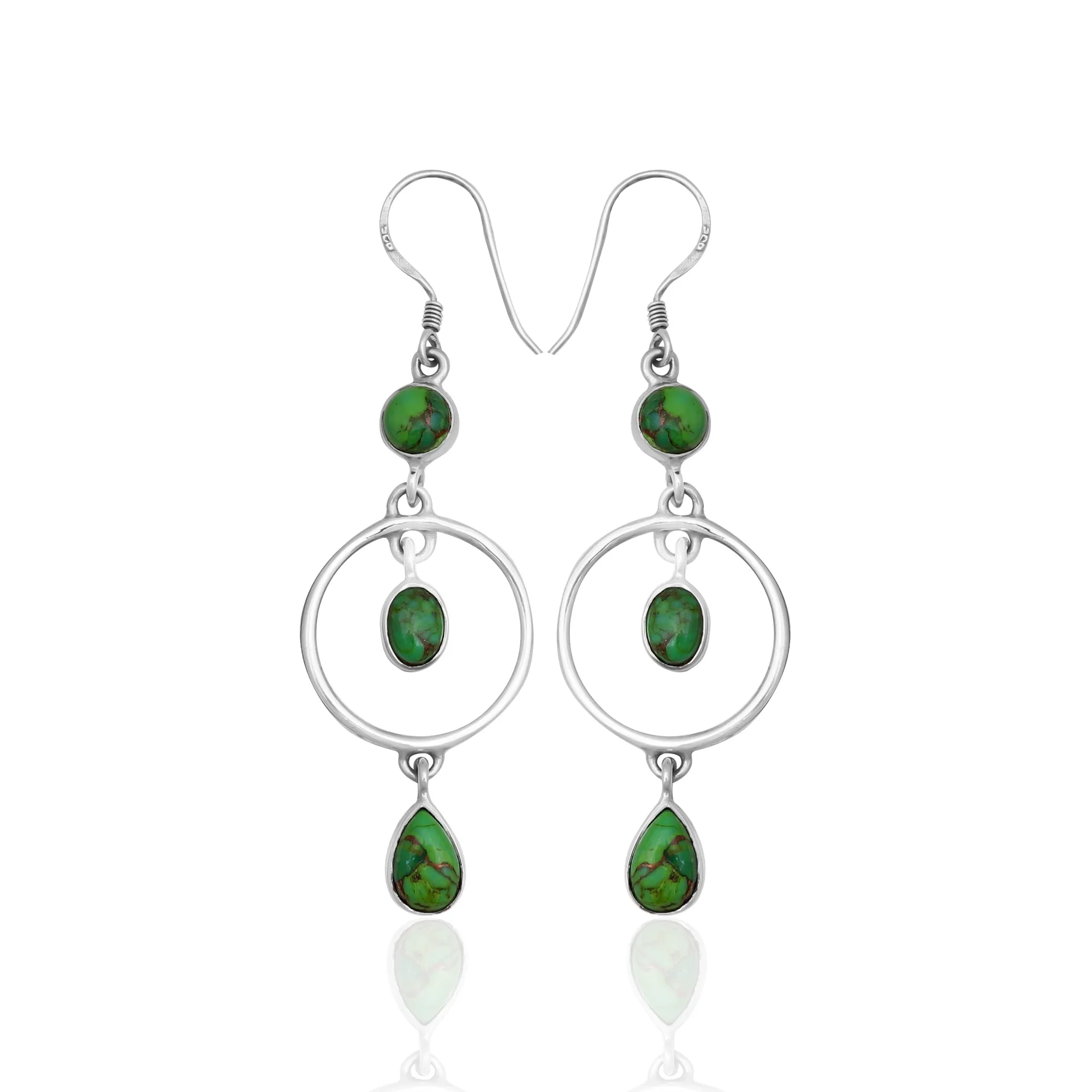 Star Ruby Silver Earrings