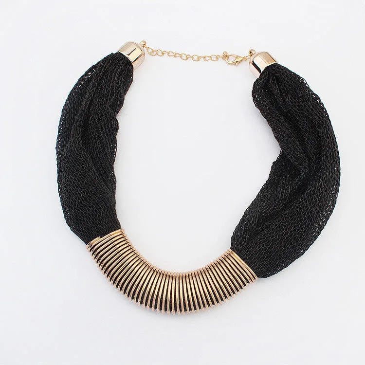 Statement necklace fashion women 2015 collar vintage big chunky chain bib choker silk chain long Necklaces & Pendants Jewelry