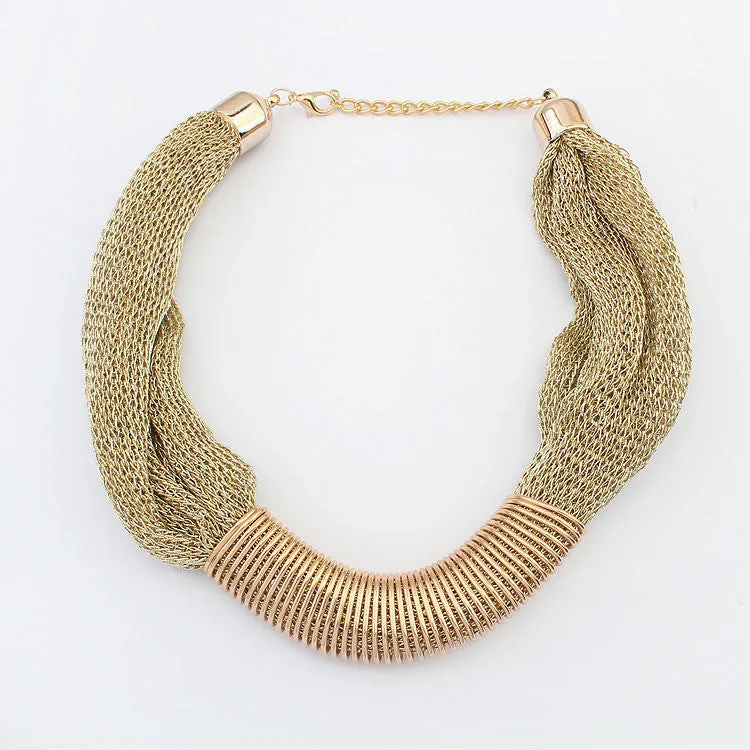 Statement necklace fashion women 2015 collar vintage big chunky chain bib choker silk chain long Necklaces & Pendants Jewelry