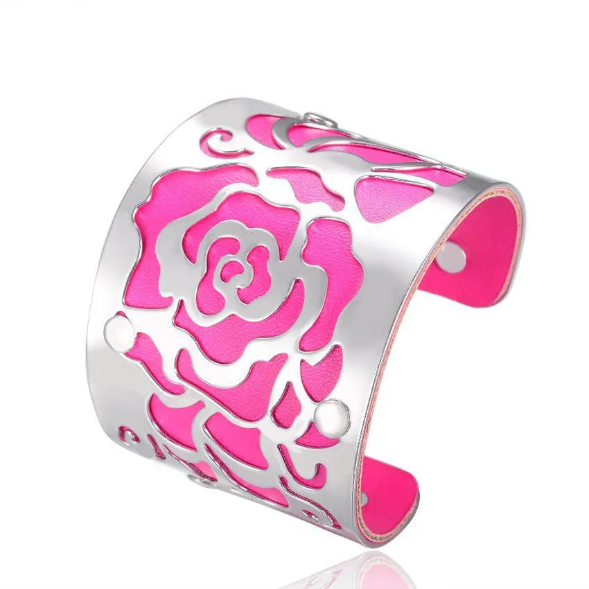 Steampunk Fashion Jewelry Cuff Bracelets Bangles Exaggerated Gold Color with Colorful Enamel Bracelets