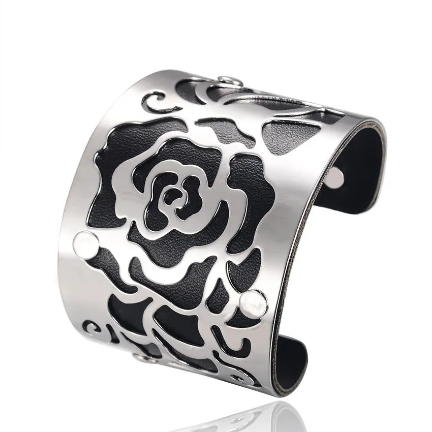 Steampunk Fashion Jewelry Cuff Bracelets Bangles Exaggerated Gold Color with Colorful Enamel Bracelets
