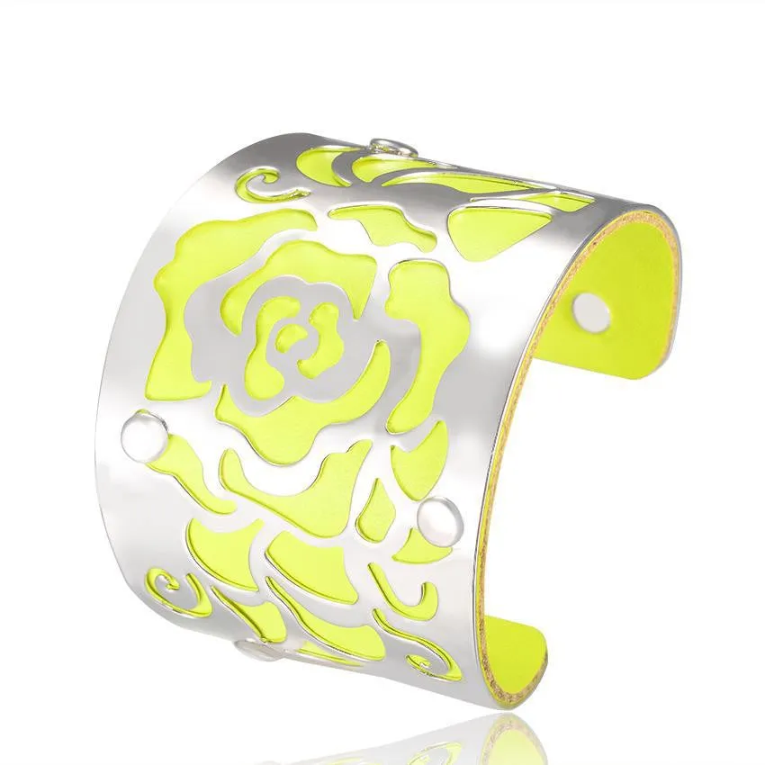 Steampunk Fashion Jewelry Cuff Bracelets Bangles Exaggerated Gold Color with Colorful Enamel Bracelets