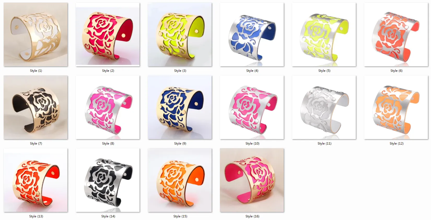 Steampunk Fashion Jewelry Cuff Bracelets Bangles Exaggerated Gold Color with Colorful Enamel Bracelets