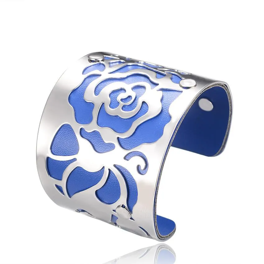 Steampunk Fashion Jewelry Cuff Bracelets Bangles Exaggerated Gold Color with Colorful Enamel Bracelets