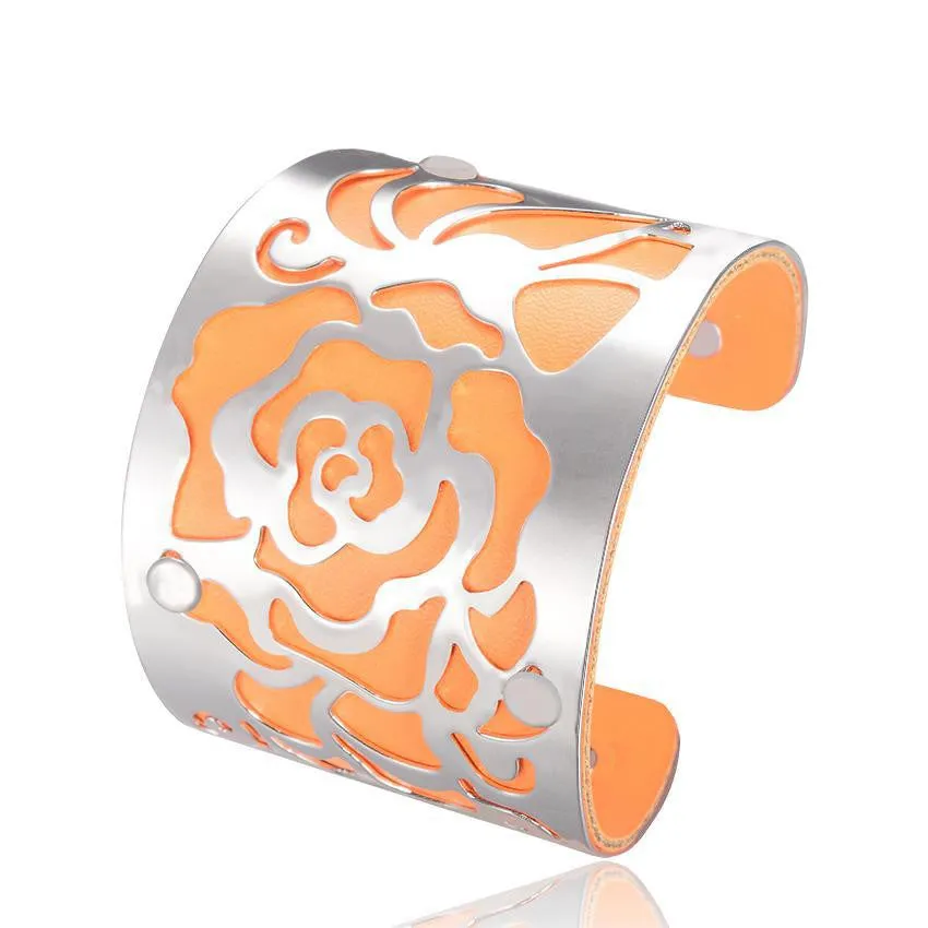 Steampunk Fashion Jewelry Cuff Bracelets Bangles Exaggerated Gold Color with Colorful Enamel Bracelets