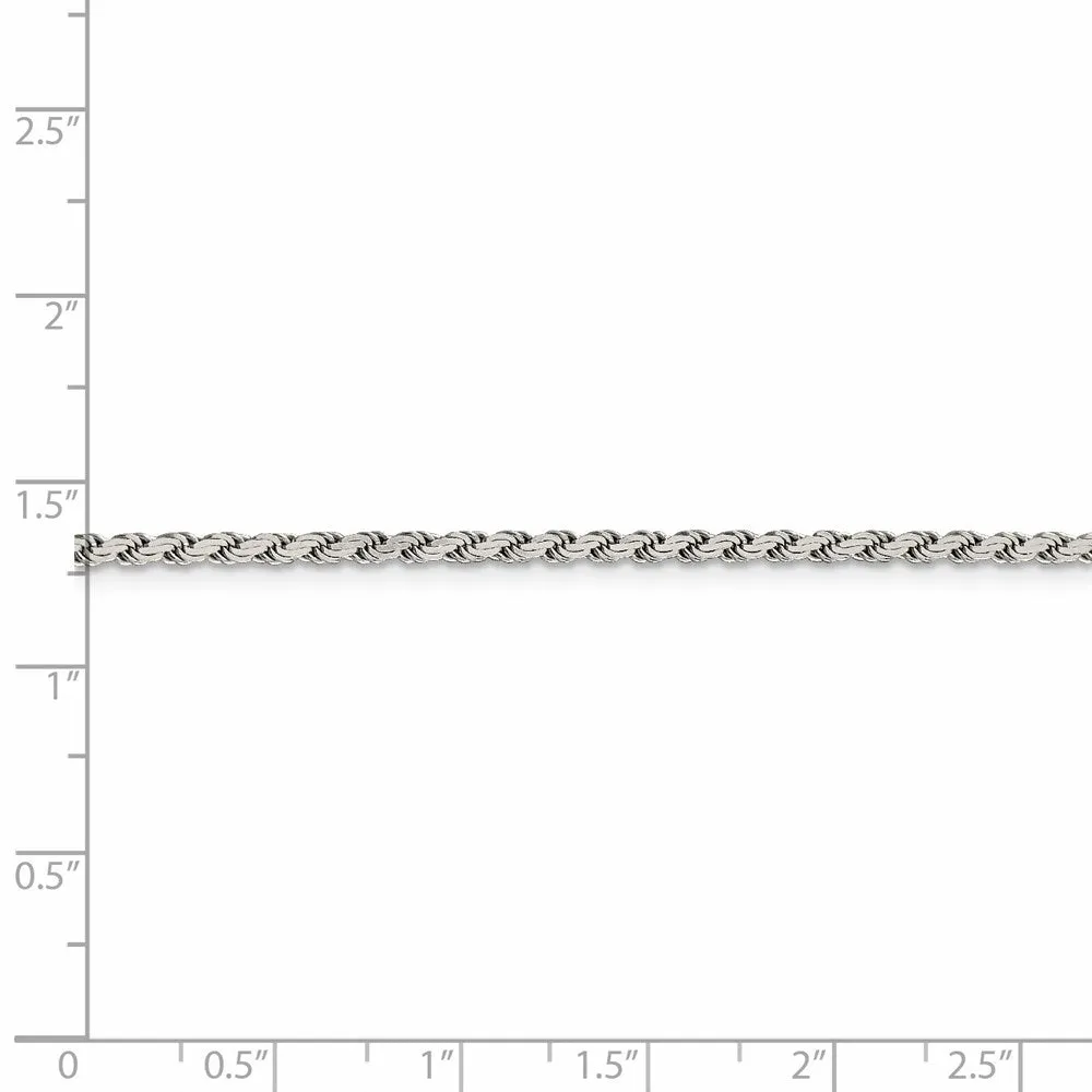 Sterling Silver 2.25mm Flat Rope Chain