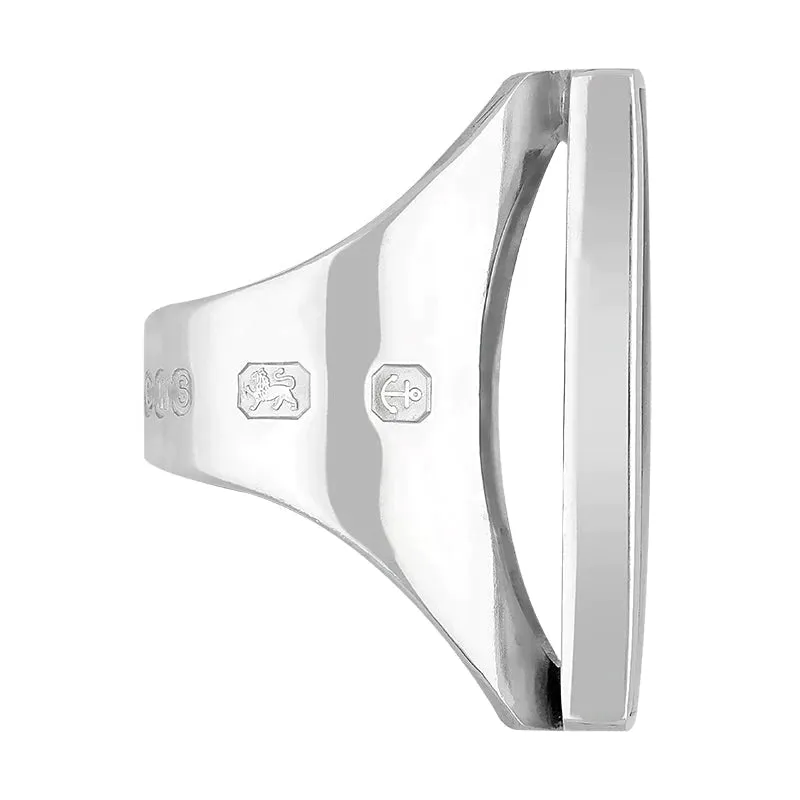 Sterling Silver Blue John Queen's Jubilee Hallmark Large Square Ring D