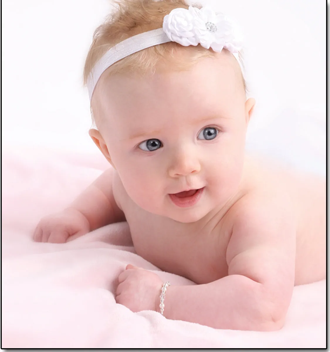Sterling Silver High-End Austrian Simulated Pearl Cross Baptism Bracelet for Baby Girls