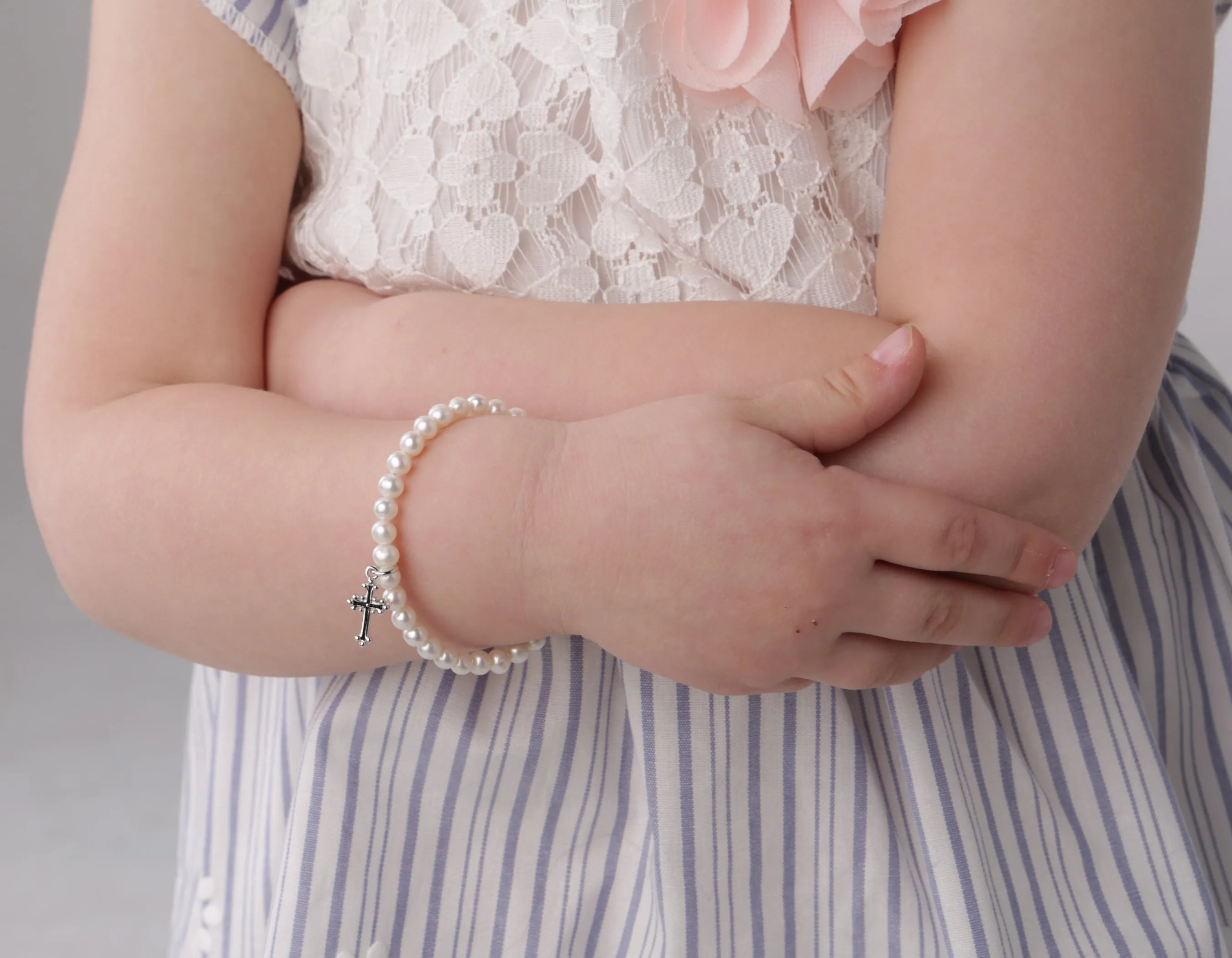 Sterling Silver Kid's Cross Bracelet