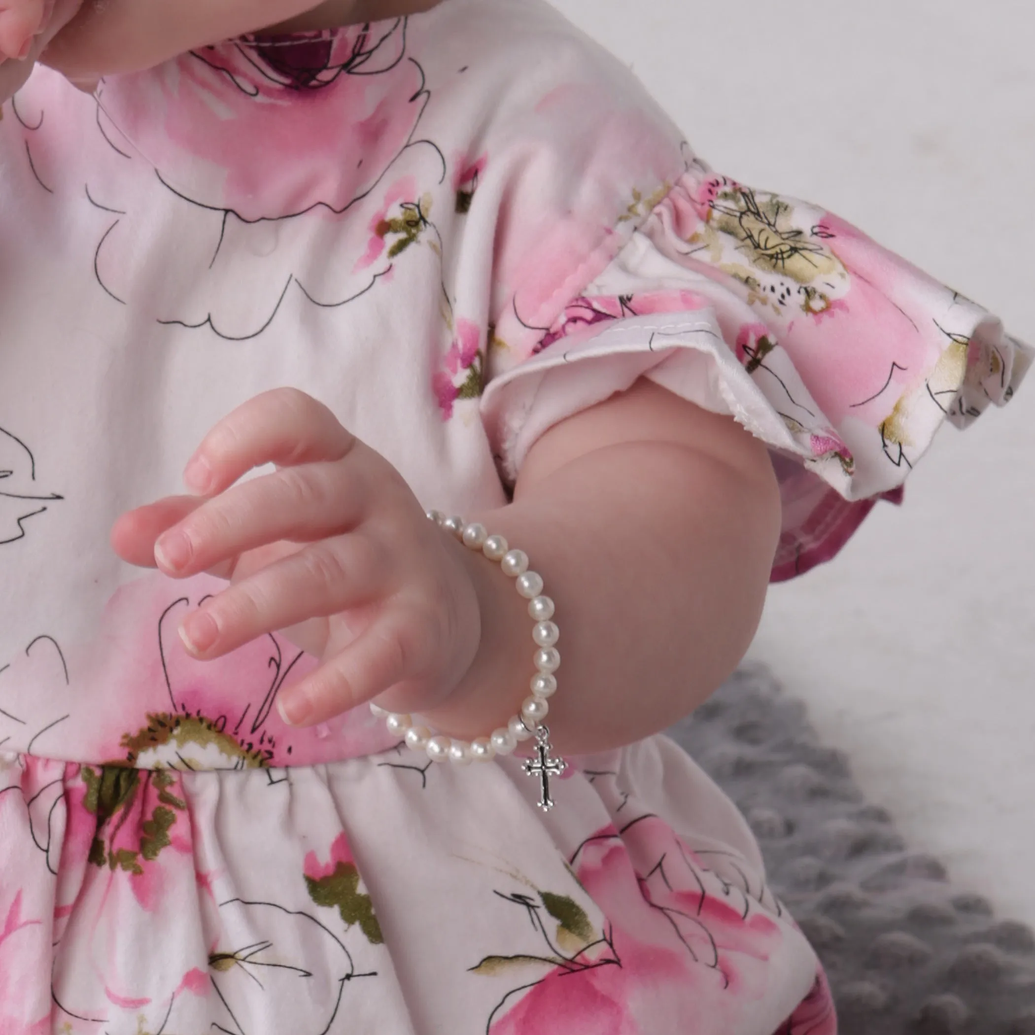 Sterling Silver Kid's Cross Bracelet