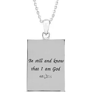 Sterling Silver Know I Am God Necklace