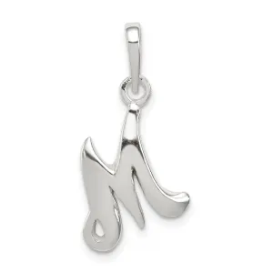 Sterling Silver Polished Initial M Pendant