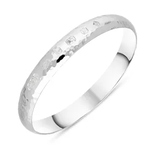 Sterling Silver Queen's Jubilee Hallmark 10mm Hammered Bangle D