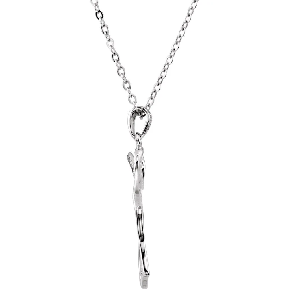 Sterling Silver Sealed in the Spirit CZ 18" Necklace