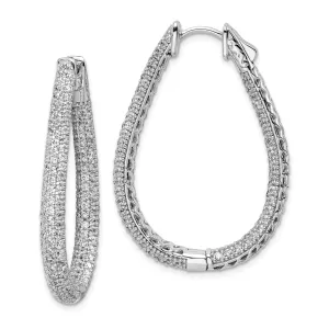 Sterling Silver Teardrop Hoop Earrings
