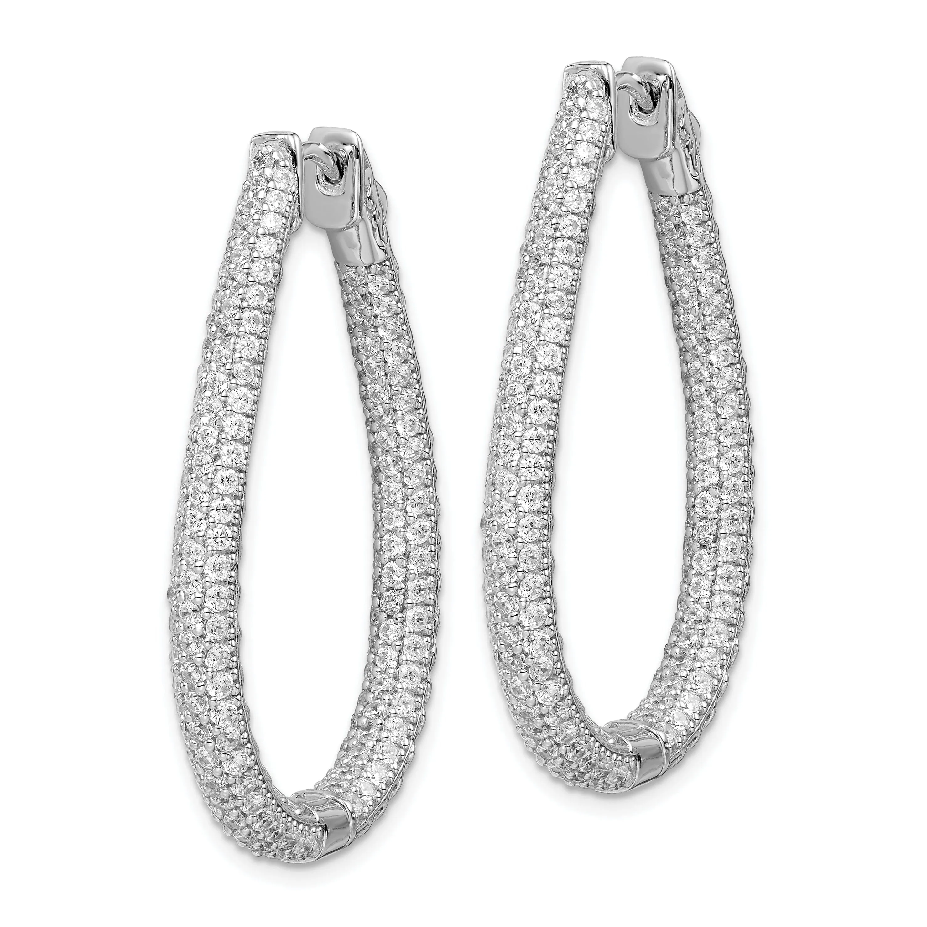 Sterling Silver Teardrop Hoop Earrings