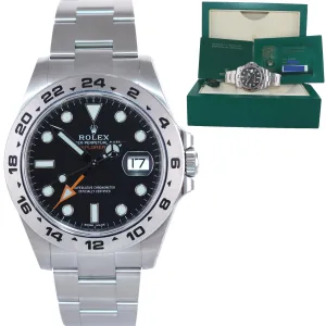 STICKERS 2021 PAPERS Rolex Explorer II 42mm 216570 Black Steel GMT Watch Box