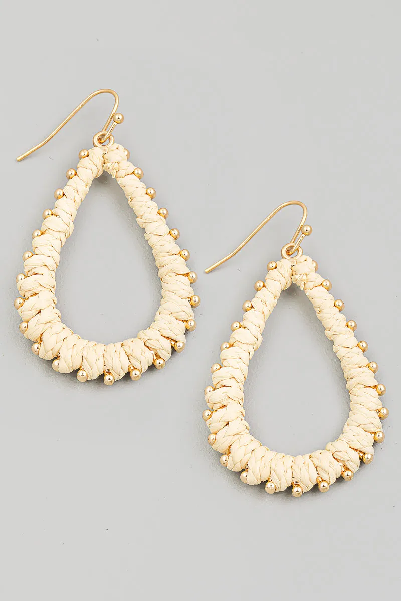 Straw Teardrop Earrings