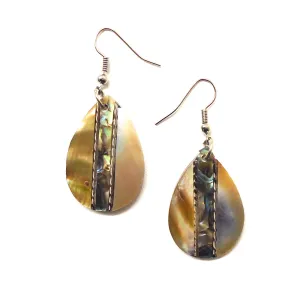 Striped Abalone Teardrop Earrings