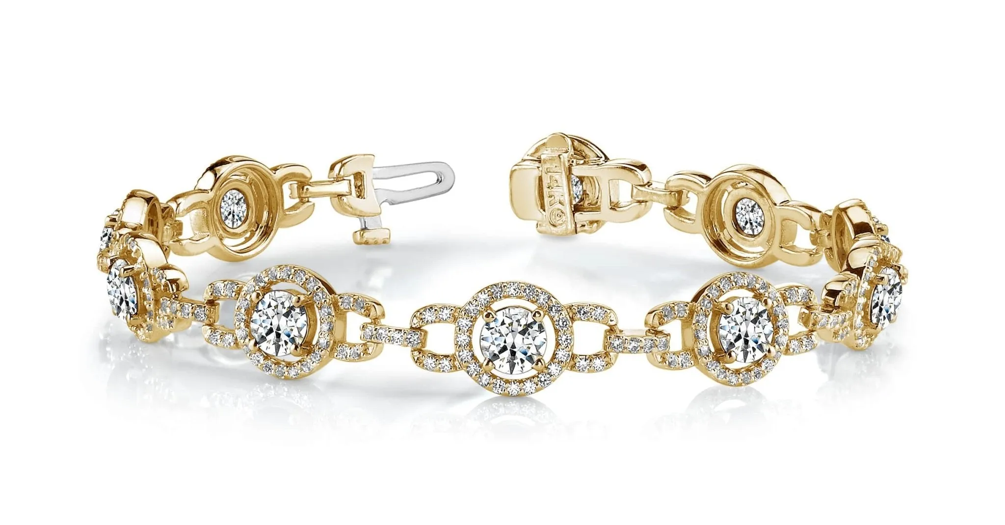 Stylish Circles Diamond Bracelet with 7.24 ct.(finished) 1.1mm, 5mm