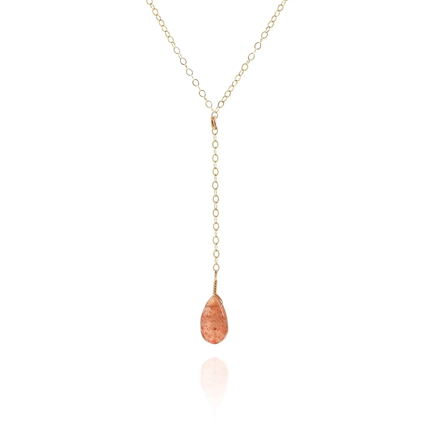 Sunstone Lariat Necklace