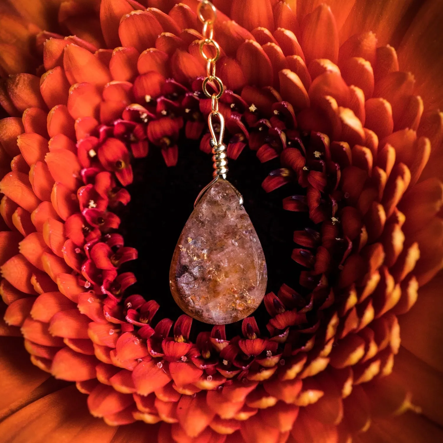 Sunstone Lariat Necklace
