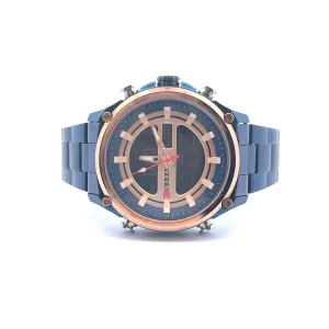 SURREPTITIOUS METAL BACK BLUE CURREN ICED OUT WATCH I 5518113