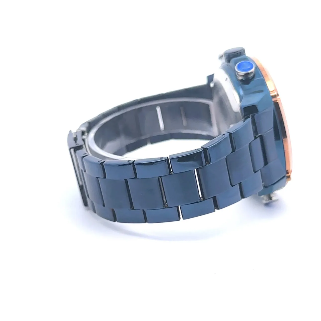 SURREPTITIOUS METAL BACK BLUE CURREN ICED OUT WATCH I 5518113