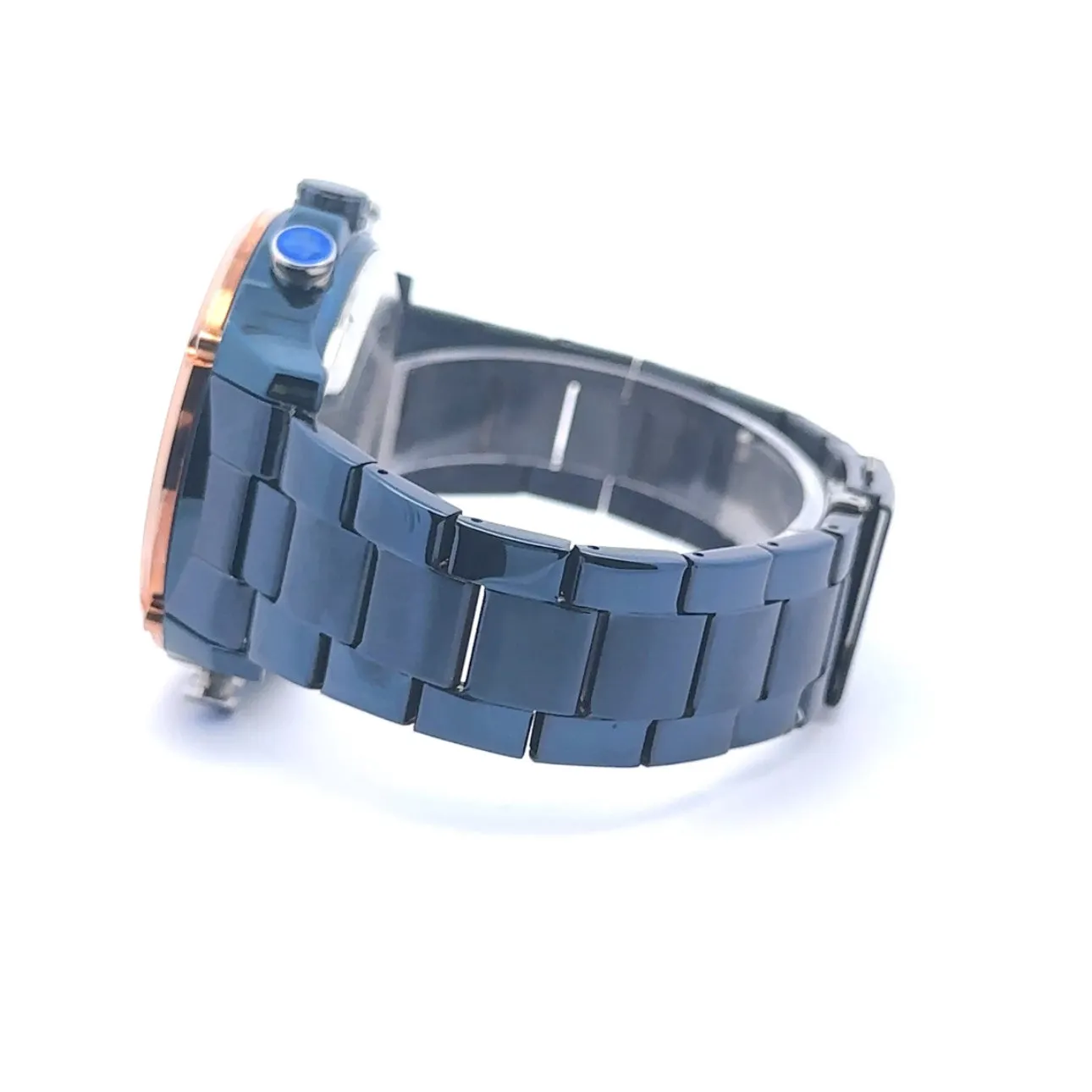 SURREPTITIOUS METAL BACK BLUE CURREN ICED OUT WATCH I 5518113