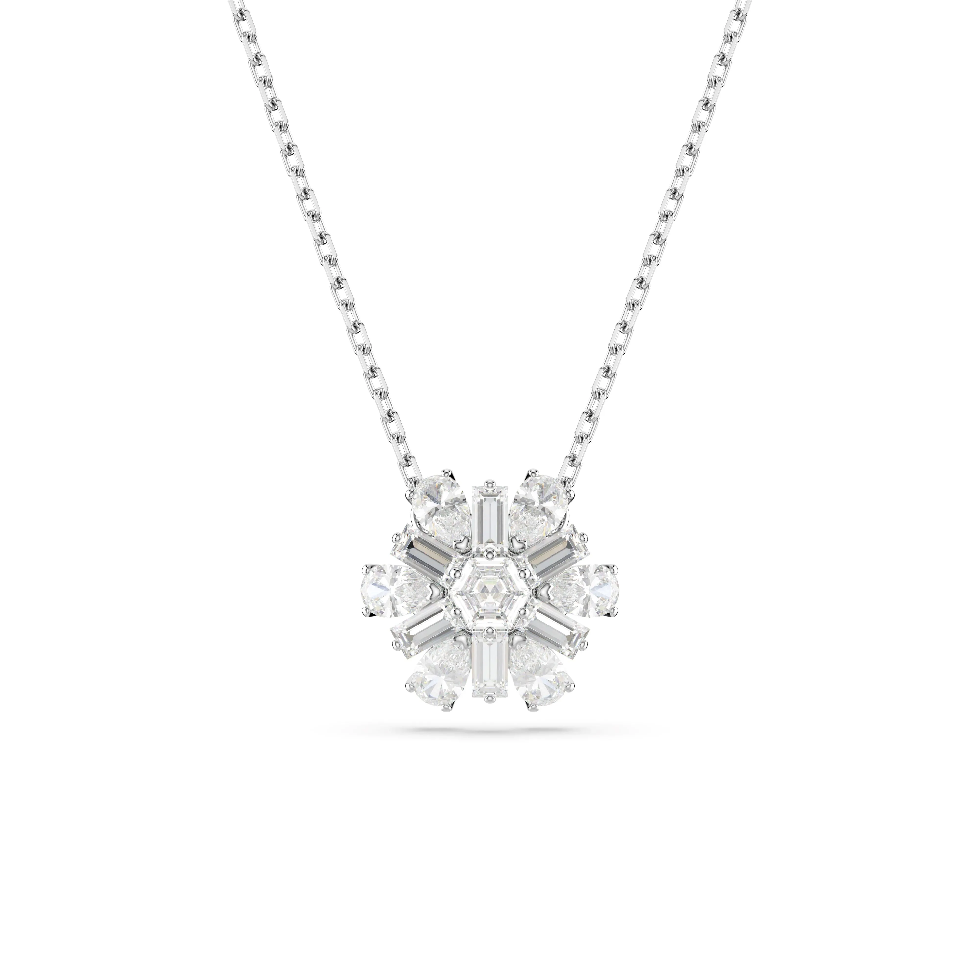 Swarovski Rhodium Idyllia Snowflake Necklace