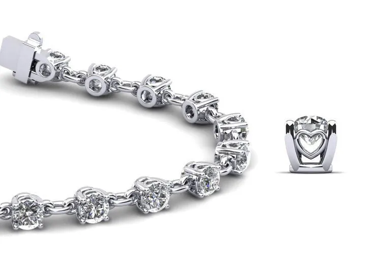 Sweetheart Chain Link Diamond Tennis Lab-Grown Diamond Bracelet with 5.30 ct.(finished) 4.1mm