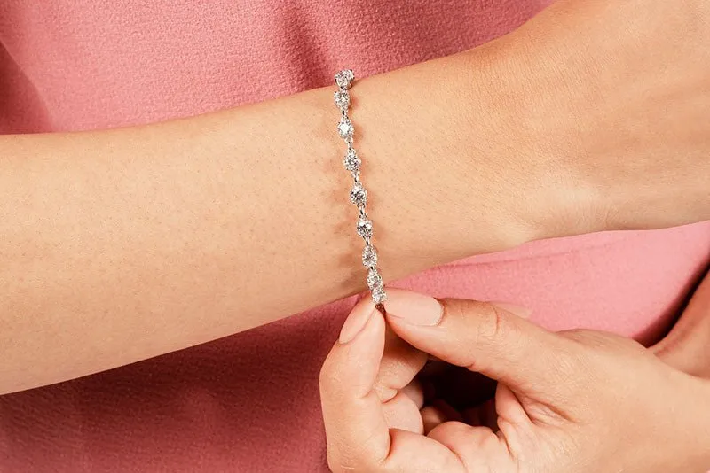 Sweetheart Chain Link Diamond Tennis Lab-Grown Diamond Bracelet with 5.30 ct.(finished) 4.1mm